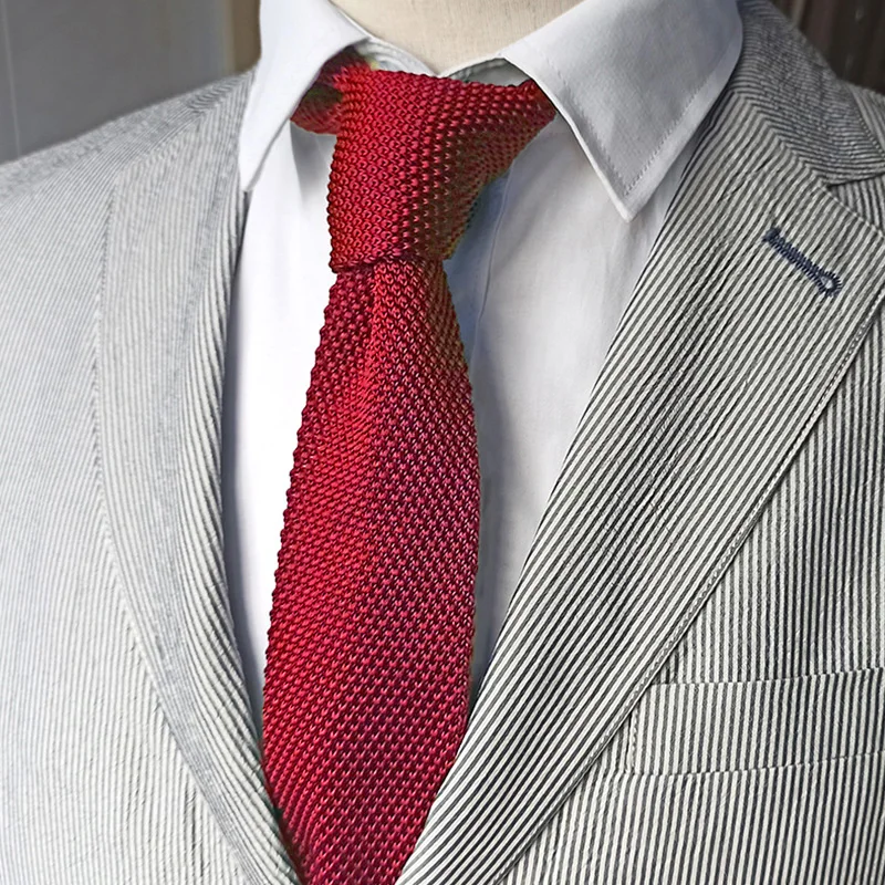 

Men's Colourful Knitted Ties Solid Color Necktie Narrow Slim Skinny Woven Plain Cravate Neckties