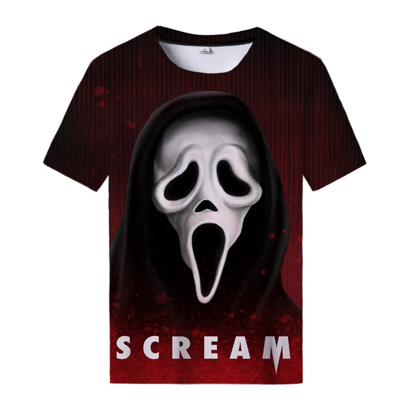 

New Scream T-Shirts Horror Movie Scary 3D Print Streetwear Women Men Fashion Oversized T Shirt Harajuku Kids Tees Tops Clothing
