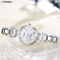 sinobi elegant woman watches full stainless steel ladies quartz wristwatches new fashion silver womens 5 bar waterproof clock