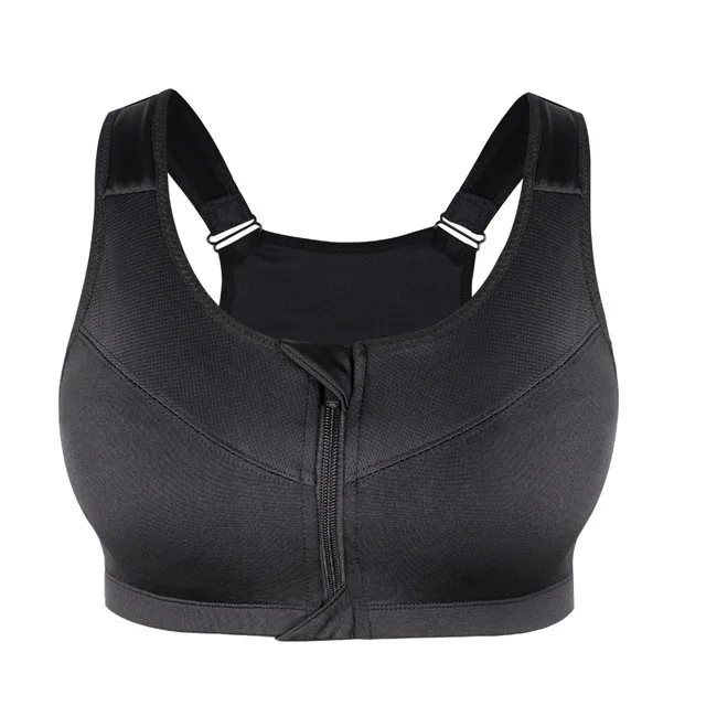 Top 5XL Sports Bra For Women Plus Size Zipper Underwear Shockproof Push Up Gym Fitness Athletic Running Yoga Bralette