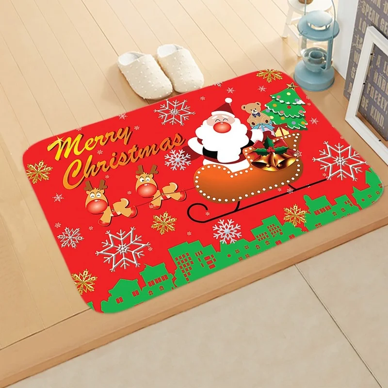 Home Decoration Modern Christmas Carpet Living Room Coffee Table Blanket Santa Claus Mat Cartoon Bedroom Rug Happy New Year 2023