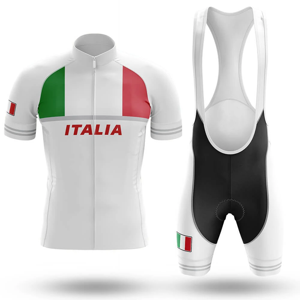 

Italy White Cycling Jersey Set Summer Cycling Clothing MTB Bike Clothes Uniform Maillot Ropa Ciclismo Man Cycling Bicycle Suit