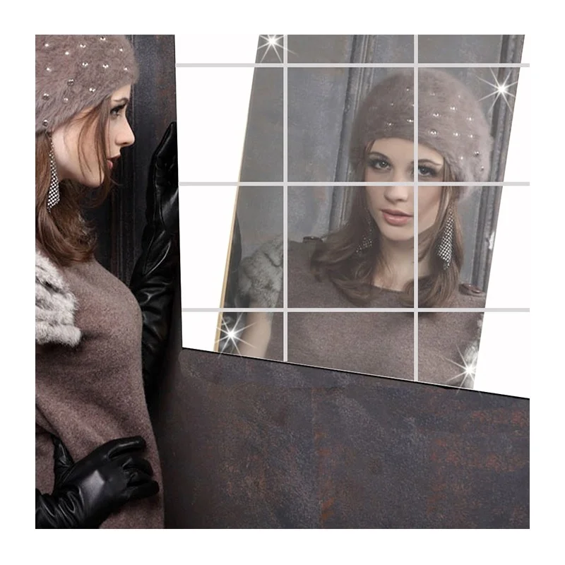 Зеркальная настенная наклейка 0 1 мм 15x15 см |