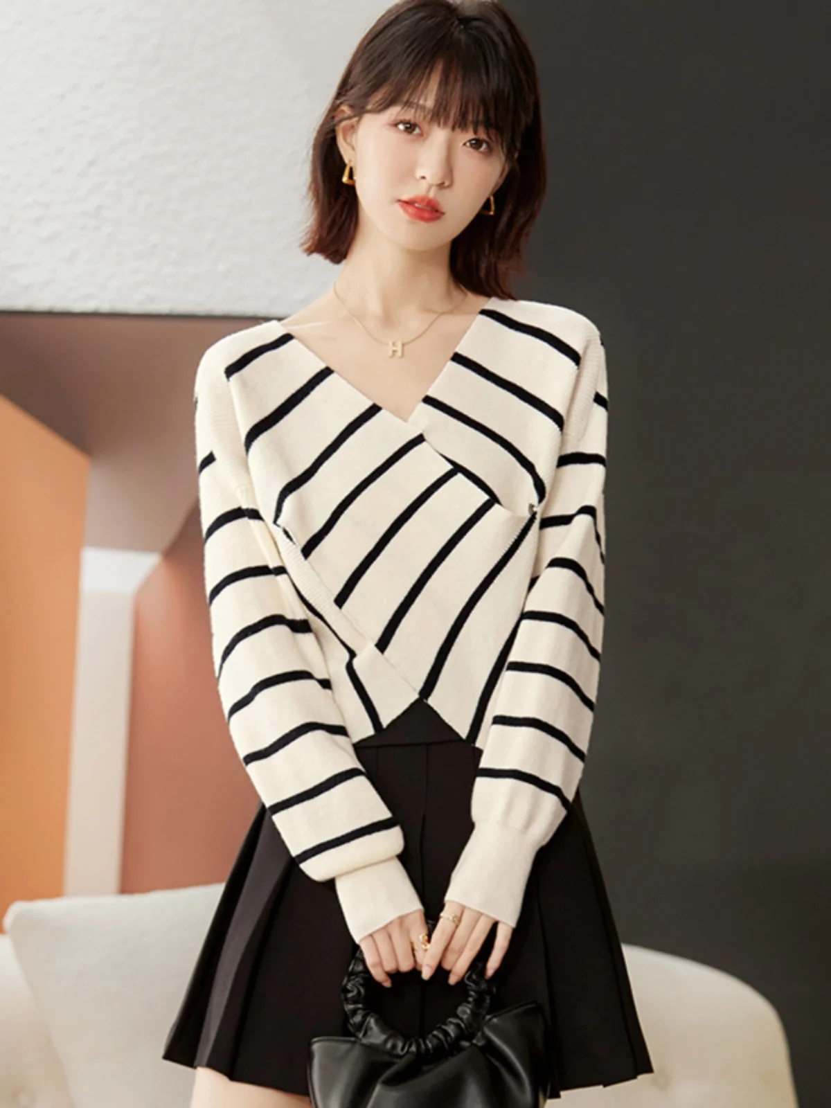 Натуральные товары белый воротник Girdear новинка 2024 осень и зима новый свободный