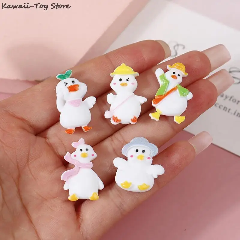 

5Pcs Cartoon Early Education Duck Love To Draw And Read Fairy Garden Decor Figurine Resin Micro Crafts Ornament Miniatures