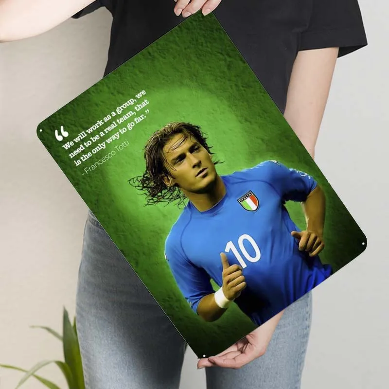 Francesco Totti Италия Спортивный Металлический Плакат Новый Декор Металлические