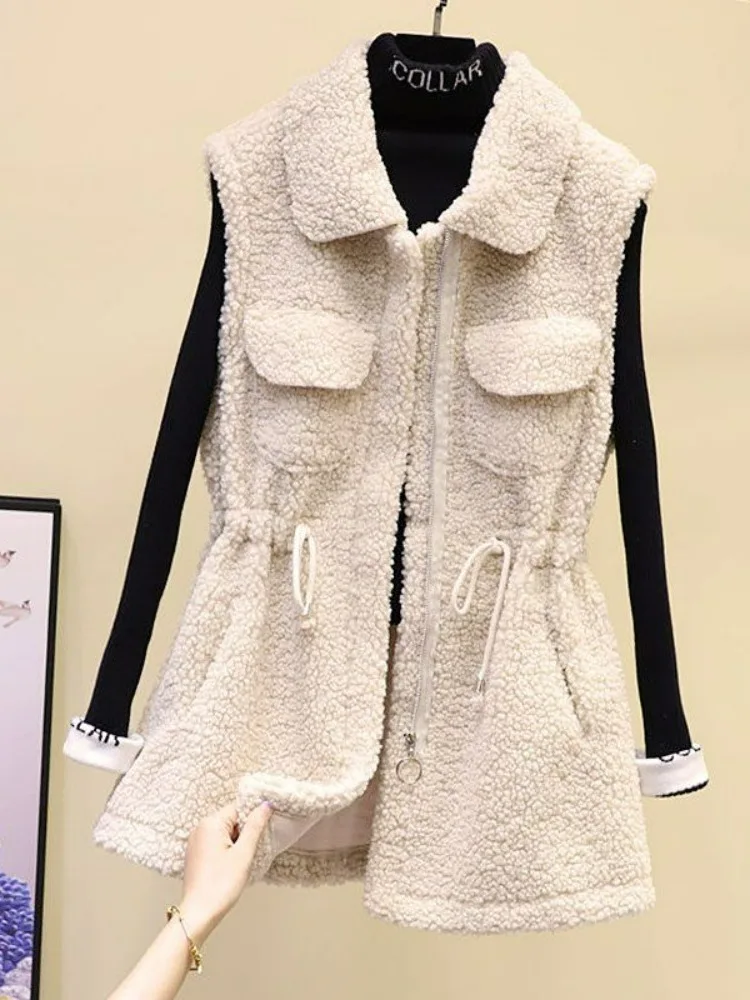 Fat mm 50.00kg Fur Vest Outerwear Autumn and Winter New Plus size Loose All-Match Mid-Length Outer Wear