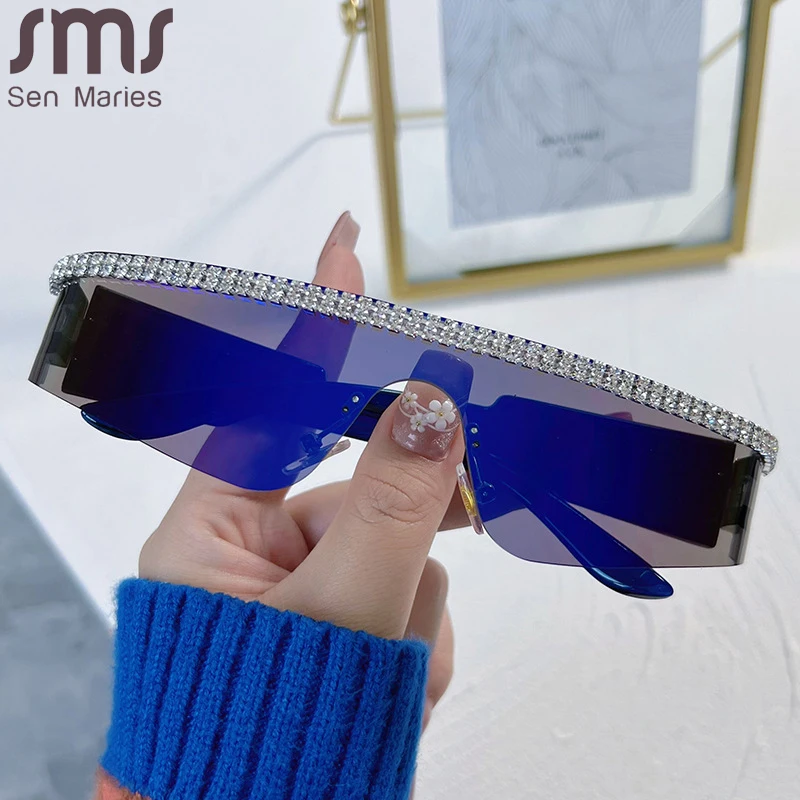 

Steampunk Rimless Y2k Diamonds Sunglasses New Women Men Punk 2000'S Sports Sun Glasses Shine Rhinestone Shades Eyeglasses Oculos