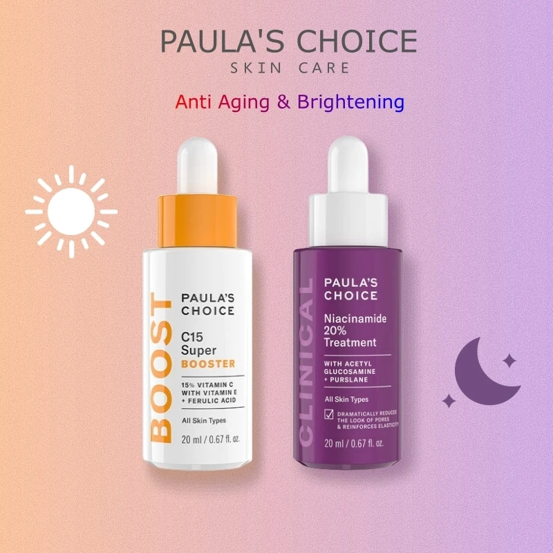 

1PCS Paula's Choice C15/Nicotinamide 20% Face Serum Brighten Whitening Anti Aging Oxidation Care Even Skin Color Essence 20ml