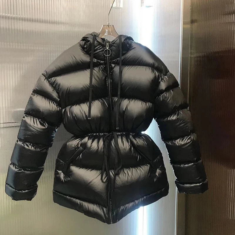 

Overcoat Medium and Long Coats Loose and Thin Thickened White Duck Down Women's Winter Hooded Puffer Down Jacket