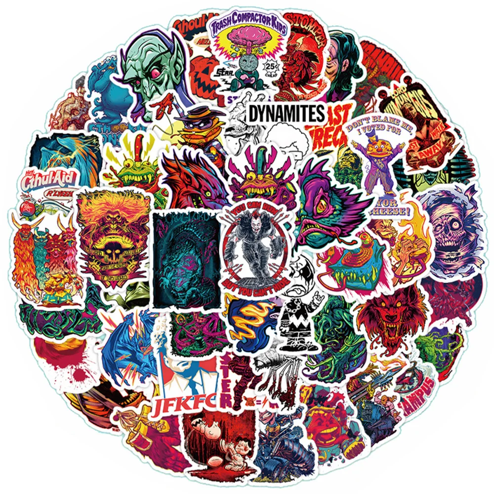 

10/30/50pcs Horror Beast Faction Graffiti Stickers for Laptop Skateboard Luggage Guitar PVC Cartoon Sticker Graffiti Decals Pack