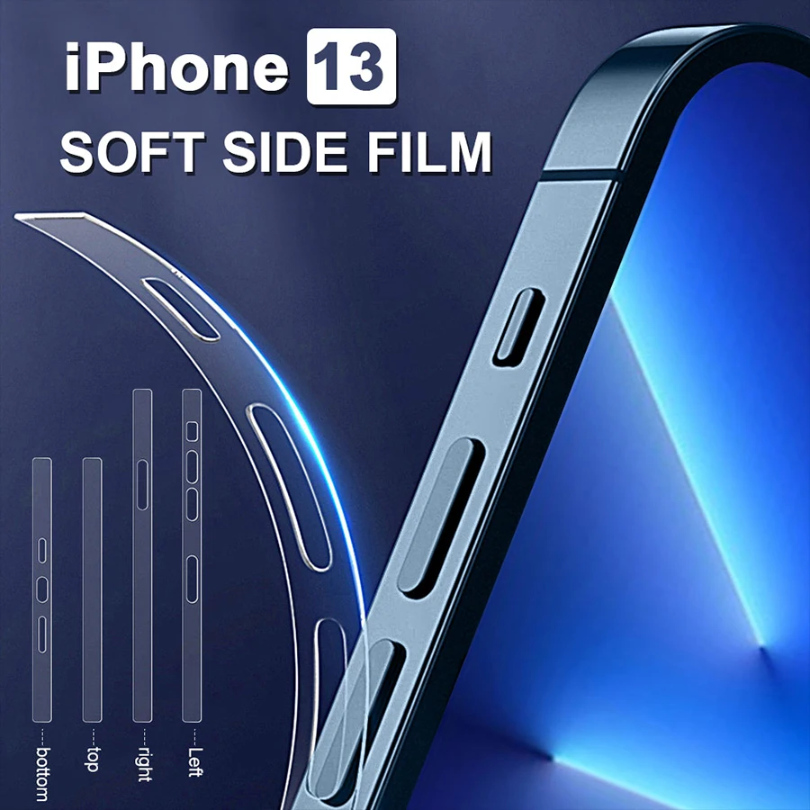 

2 Pcs Hydrogel Protector Film For iPhone 13 Pro Max 13 Mini Side Film Frame Phone Anti-Scratch Border Sticker