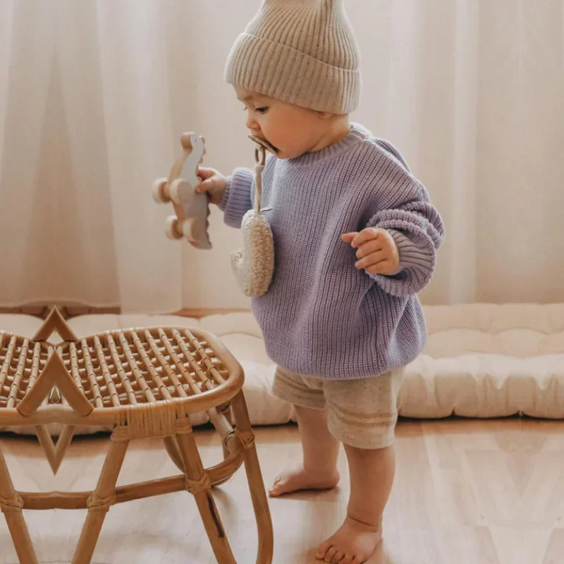 Зимний вязаный свитер теплая куртка для мальчиков и девочек 1-7 лет Beibei новинка 2022