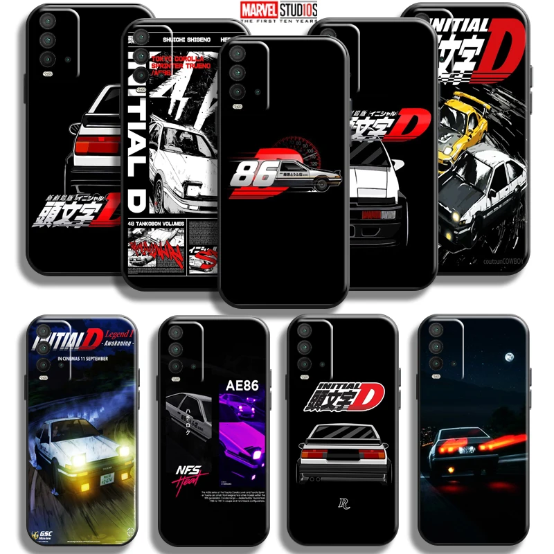 

Anime Initial D Phone Case For Xiaomi Redmi 9T 6.53 Inch Carcasa Liquid Silicon Back Funda