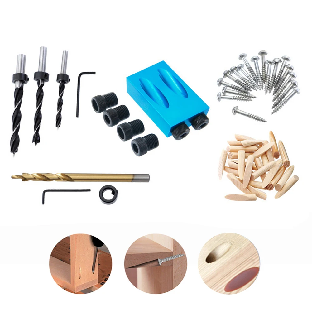 

Adjust Wood Cutter Tool Kit Set Woodworking Oblique Hole Locator Drill Bits 15 Degree Drill Guide Hole Puncher