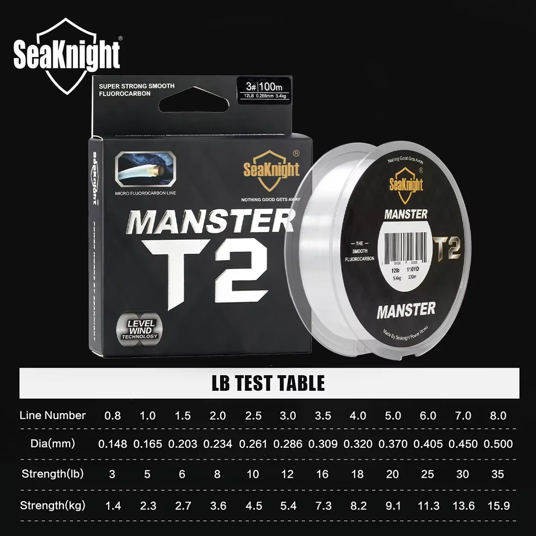 Фото SeaKnight MANSTER T1-II/T2 TRUE Карбоновая леска с фторуглеродным покрытием Карбоновая леска Рыболовная леска Лидер Тонущая леска ГОРЯЧАЯ карповая леска №2