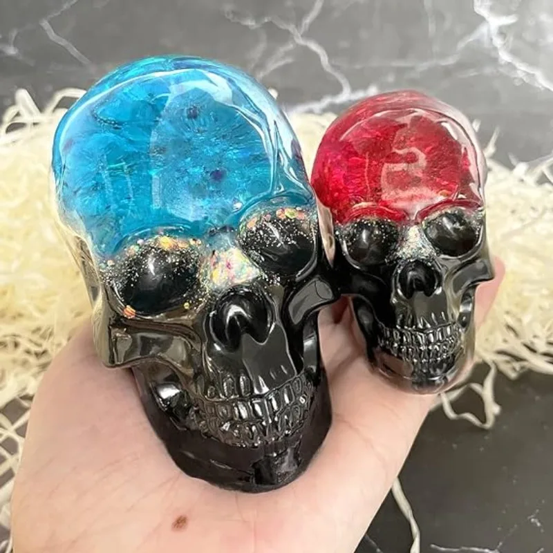 

3D Skull Resin Molds,Flexible Clear Silicone Skull Head Molds,Silicone Molds,Halloween Home Decoration,Haunted House Decoration