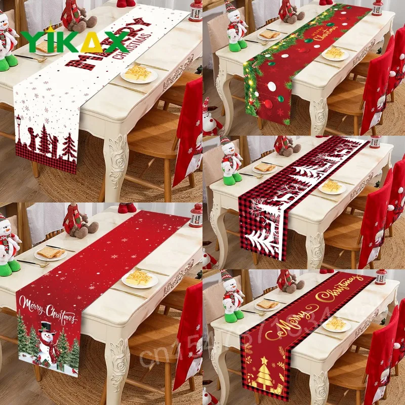 

Christmas Table Runner Cloth Merry Christmas Decoration for Home 2023 Tablecloth Xmas Ornament Navidad Natal New Year Gift 2024