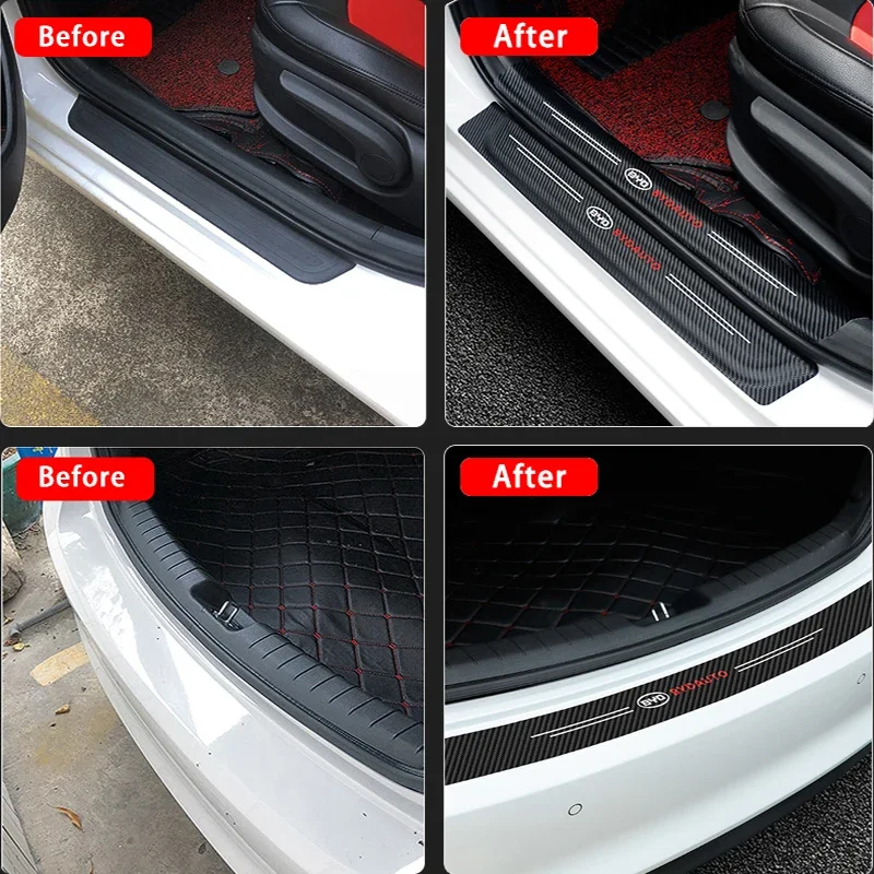 Наклейки на порог автомобиля для BYD Logo F3 G6 S6 Song Yuan Qin Tang Surui L3 F6 S8 M6 F3R S7 G3 E5 Защитные