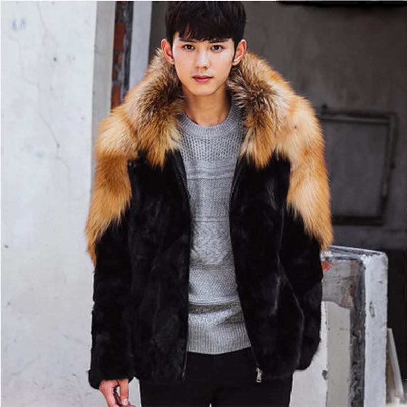 

Coat Leather Jacket Fur Men Fashion Clothing Casacos De Inverno Masculino Autumn and Winter Environmental Friendly Breathable