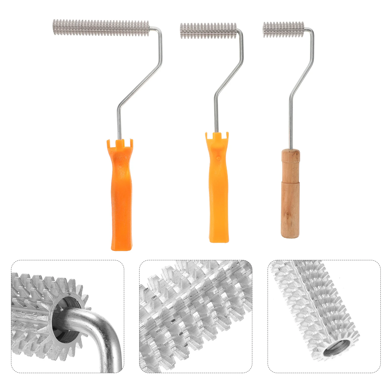 

1 Set 3Pcs Fiberglass Bubble Rollers Practical Cement Rollers (Silver)
