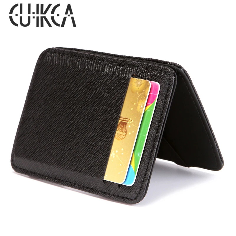 

CUIKCA Korean Version Magic Wallet Money Clips Women Men Purse Wallet Ultrathin Carteira Slim Leather Wallet ID Credit Card Case