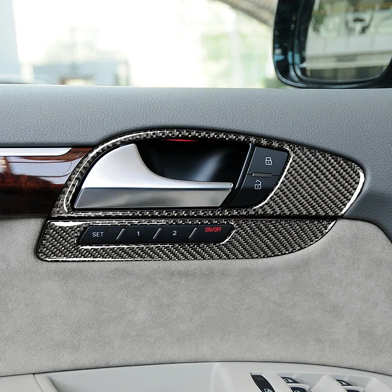 Наклейка на панель дверной ручки автомобиля карбоновая наклейка для Audi Q7 2007-2015 LHD