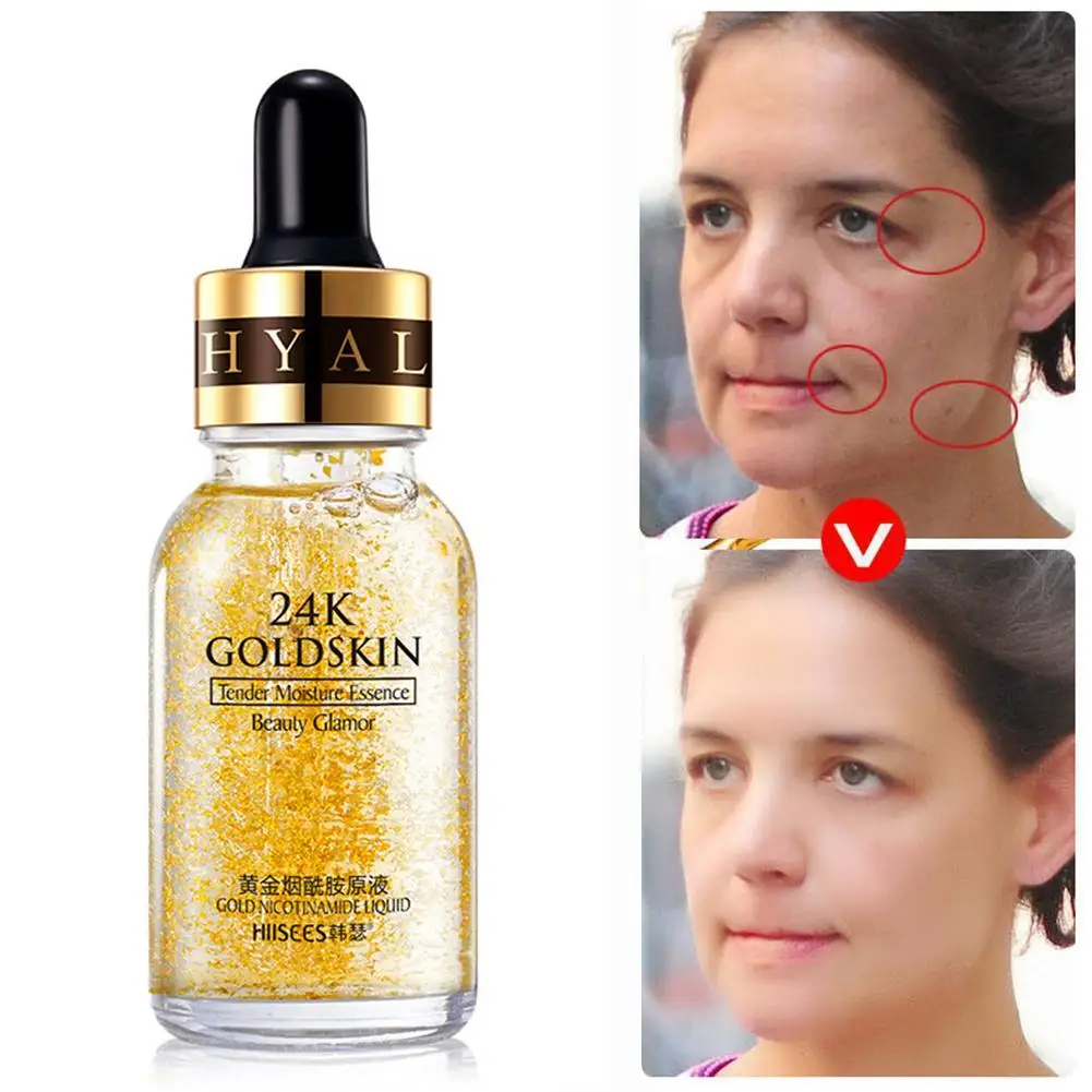 

30ml 24K Gold Hyaluronic Acid Moisturizing Face Serum Oil Control Essence Shrink Pore Skin Care Repair Skincare Makeup Cosmetics