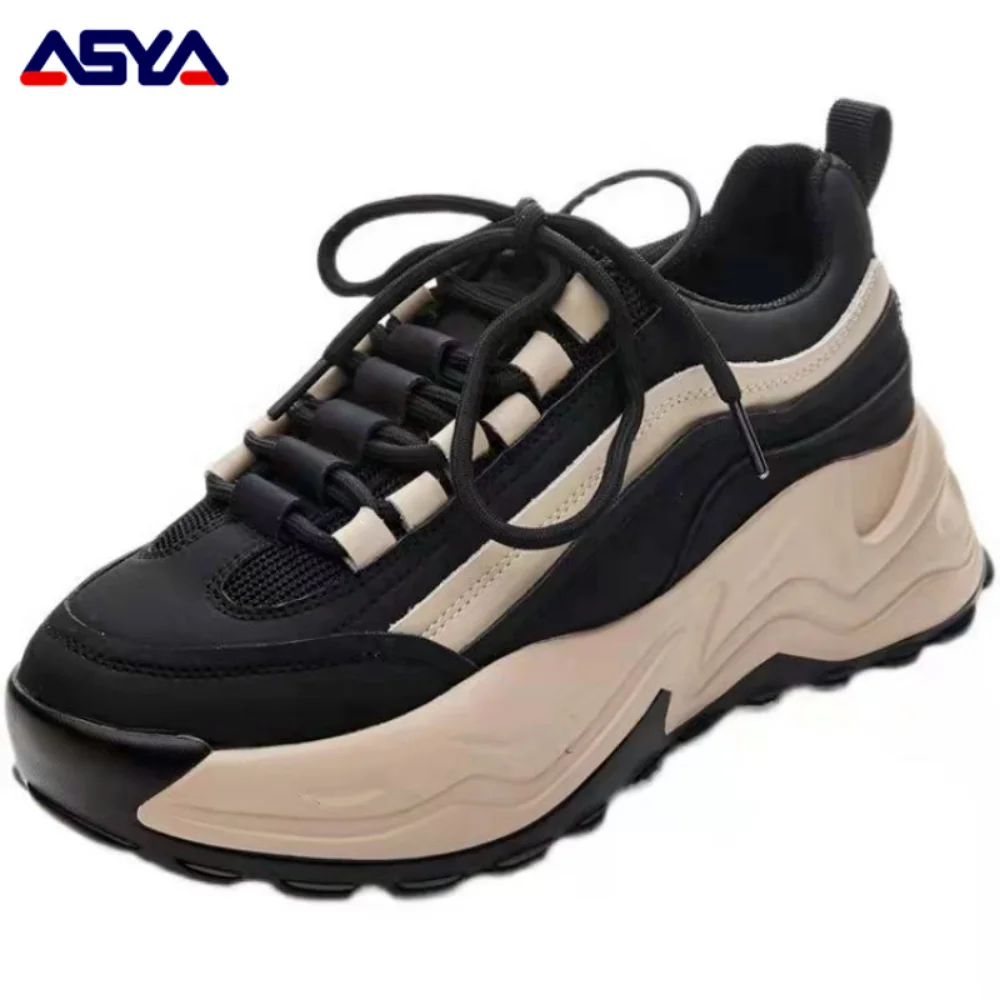 ASYAPOY Women's Platform Sneakers Flat Vulcanized Shoes Fashion Comfortable Casual Outdoor Running Shoes Female Zapatos Mujer