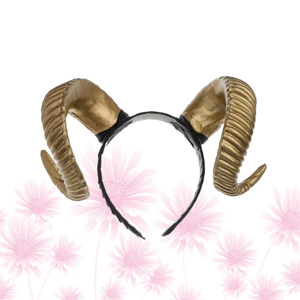 

Ox Horn Shape Hair Hoops Exaggerated Headdress Christmas Headband Exaggerated Headdress Party Supplies for Women Men Golden