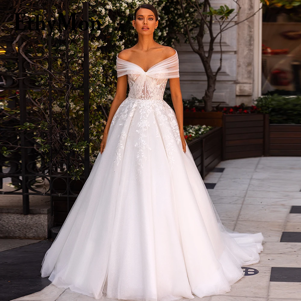 

Ethymon Ladylike Sweetheart Sleeveless Lace Up Wedding Dresses For Bride Floral Print Vestido De Casamento Made To Order Pleat