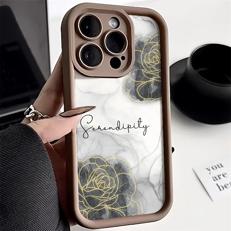 Liquid Silicon Phone Case For iPhone 13 Pro Max Funda 11 16 14 15 12 XS X XR 7 8 Plus SE 13promax Flower Carcasa Cover