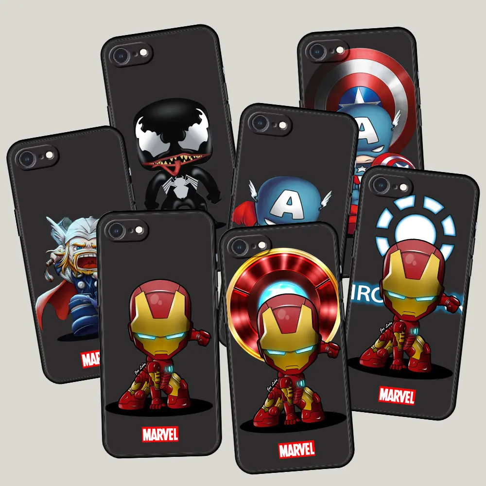 

Cover Case for iPhone SE X XS Max XR 5 5S 6 6S 7 8 Plus 6SPlus 7Plus 8Plus Casing Shell Coque Marvel Cartoon Iron Man Spiderman