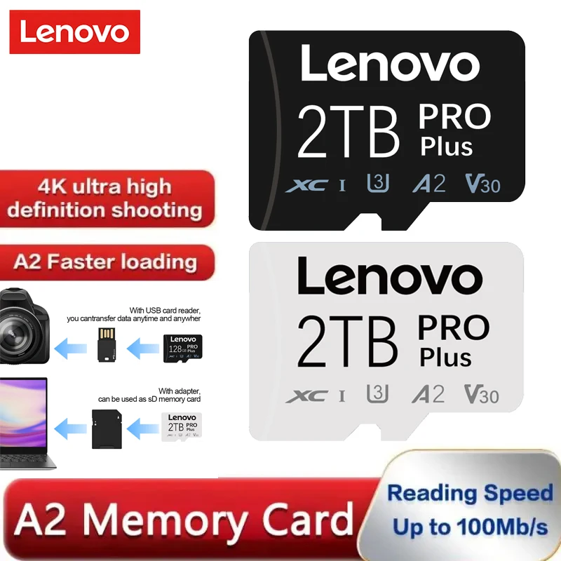 Высокоскоростная карта памяти Micro TF SD Lenovo флэш-карта на 1 ТБ 512 ГБ USB U3 для сотового