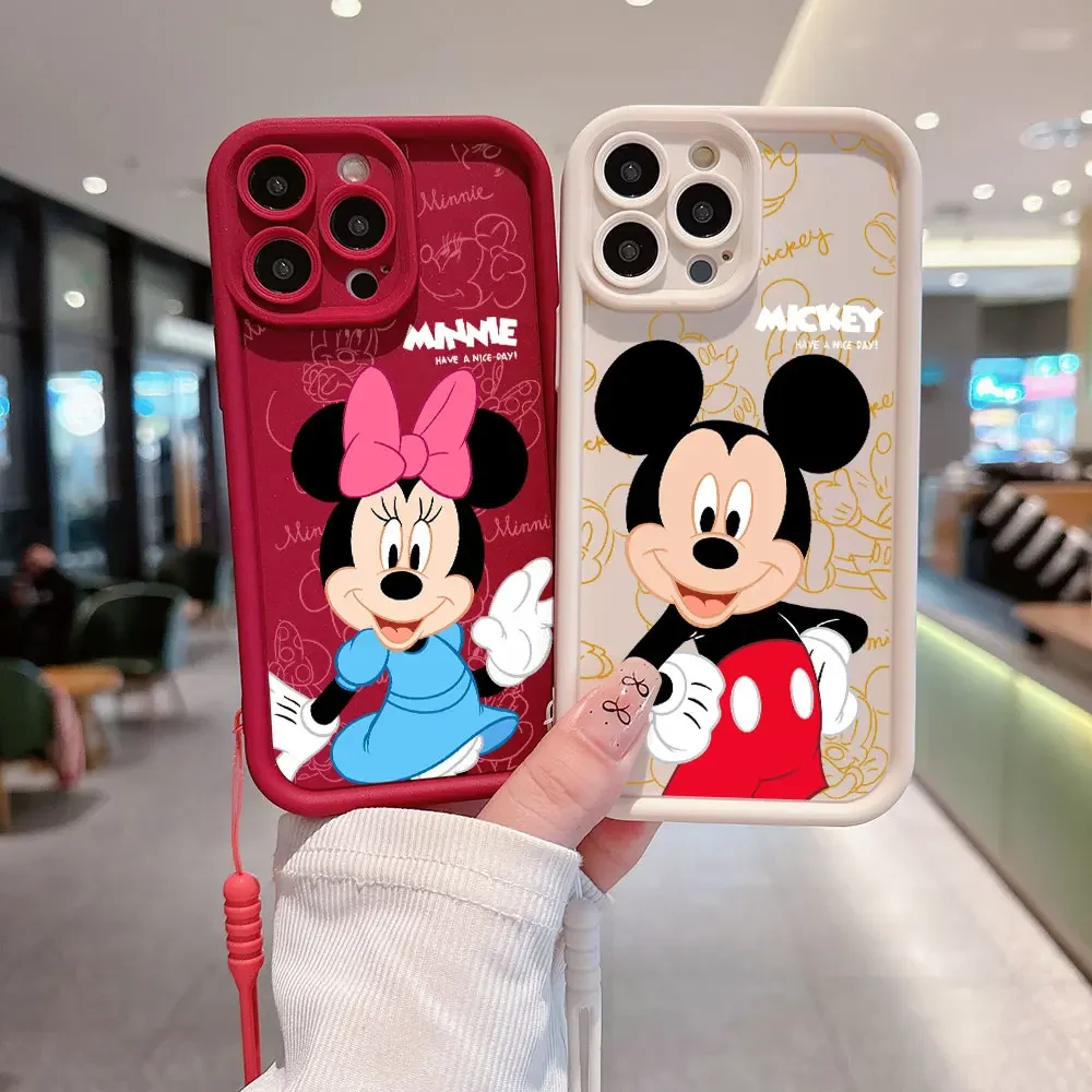 Мультяшный чехол для телефона с Микки и Минни Samsung S24 S23 S22 S21 S20 FE Plus Ультратонкий