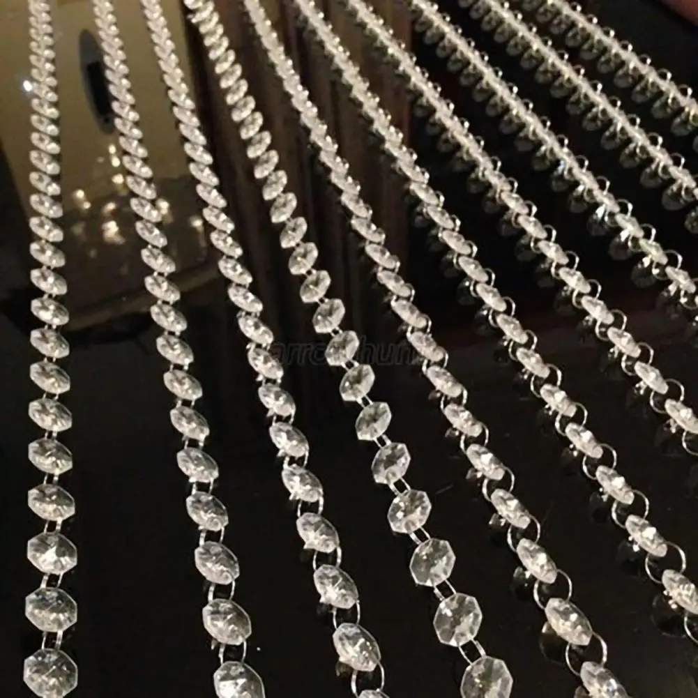 

14mm Bead String Exquisite Transparent Acrylic Sturdy Beads Chain Door Curtain for Bathroom