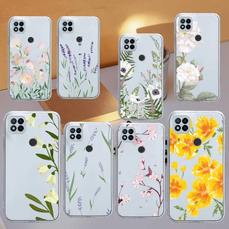 

Blooming buds flower Lavender Phone Case Transparent for Xiaomi redmi note x f poco 10 11 9 7 8 3 i t s pro cover shell coque