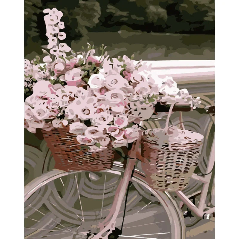 

02061080Digital Oil Painting Hand Coloring Hanging Painting Plant Flower Scenery Beautiful Decorative Painting