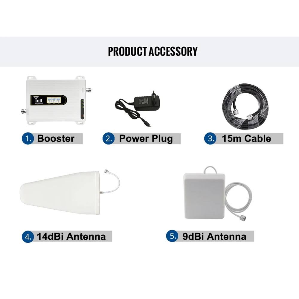 Cena 7000m 4g Wzmacniacz Sygnału Telefonu Komórkowego Komórkowego Wzmacniacz GSM 2g 3g 4g Repeater 900 1800 2100 Antena Kierunkowa 14dBi Antena Zewnętrzna Duża Moc 70dB