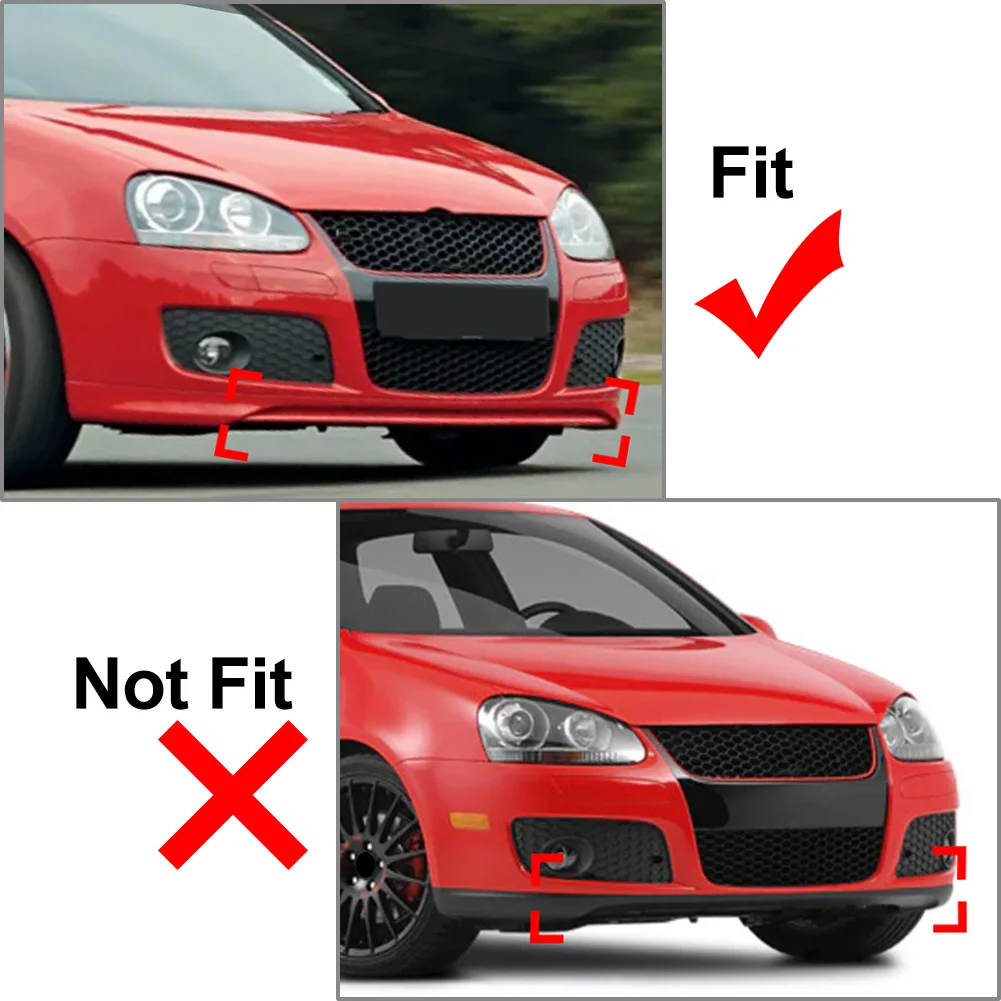 Фото Комплект из 3-х сплиттеров-спойлеров для переднего бампера VW Golf 5 Jetta MK5 GLI 2003-2008 (для моделей с накладкой) №2