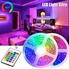 Светодиодная лента s 5050 RGB, 3 клавиши, 24 клавиши, 44 клавиши, пульт дистанционного управления, USB, неоновый светильник, цветной фон для телевизора, украшение для светильник