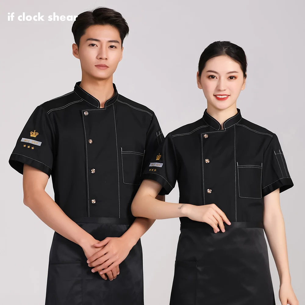 

2022 унисекс шеф-повара, Рабочая Униформа шеф-повара, однобортный Топ для приготовления пищи в отеле, Рабочие куртки, пальто для мужчин и женщи...