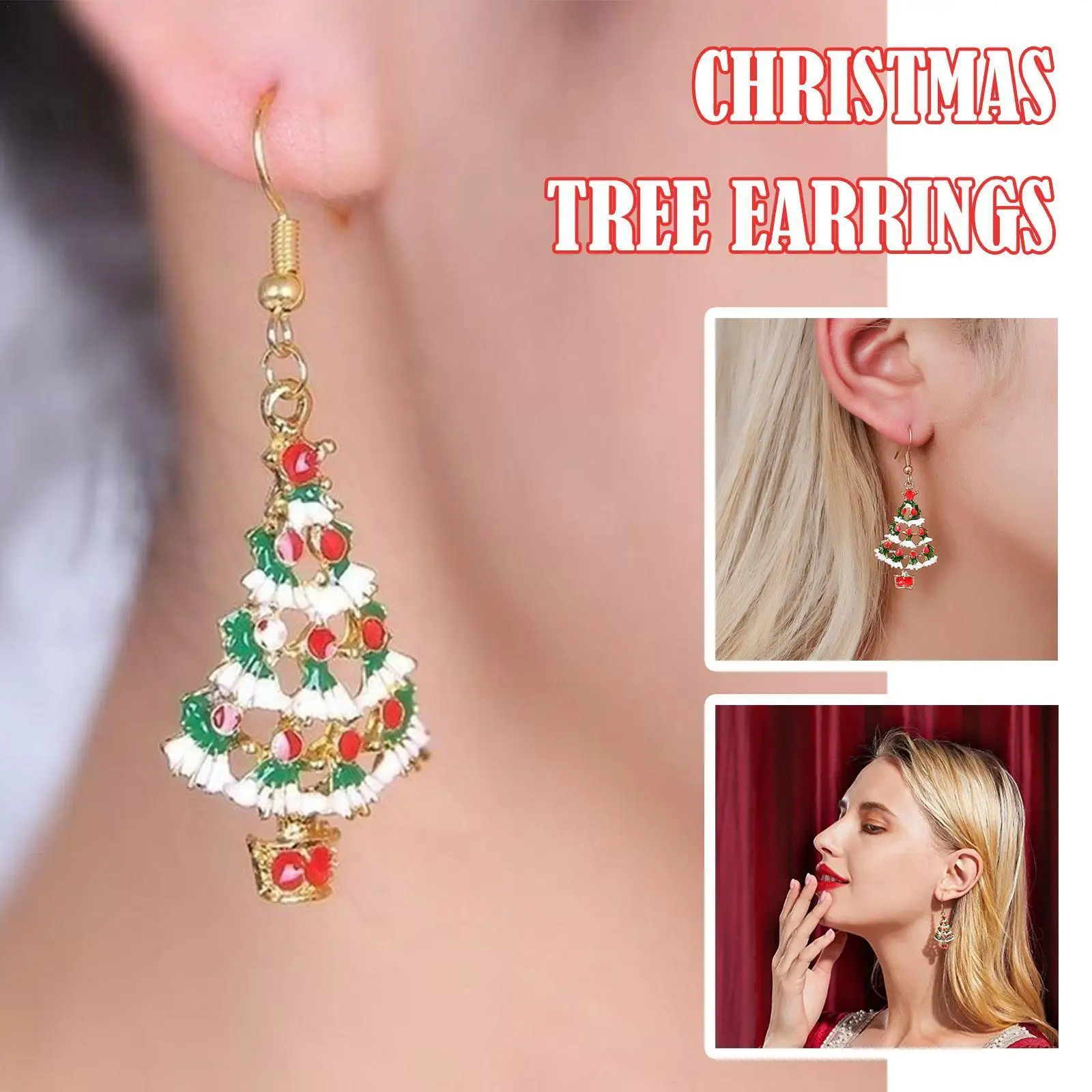 

1Pair Novelty Xmas Earrings Christmas Dangle Drop Santa Tree Women Earstud Xmas Dress Up Jewelry Earrings Jewelry Gift For F5J7