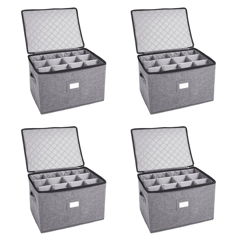 

4X Wine Glass Storage Holds 12 Wine Glasses Or Wine Foldable Storage Box Also Be Used For Clothing Storage Organization