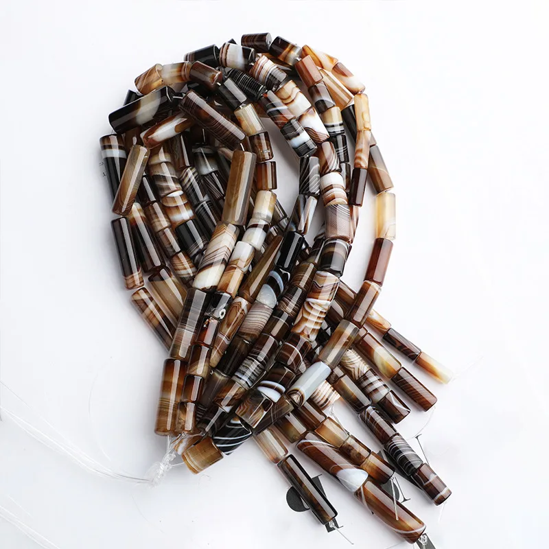 Натуральный кофейный бандаж Агаты гладкая форма колонны свободная