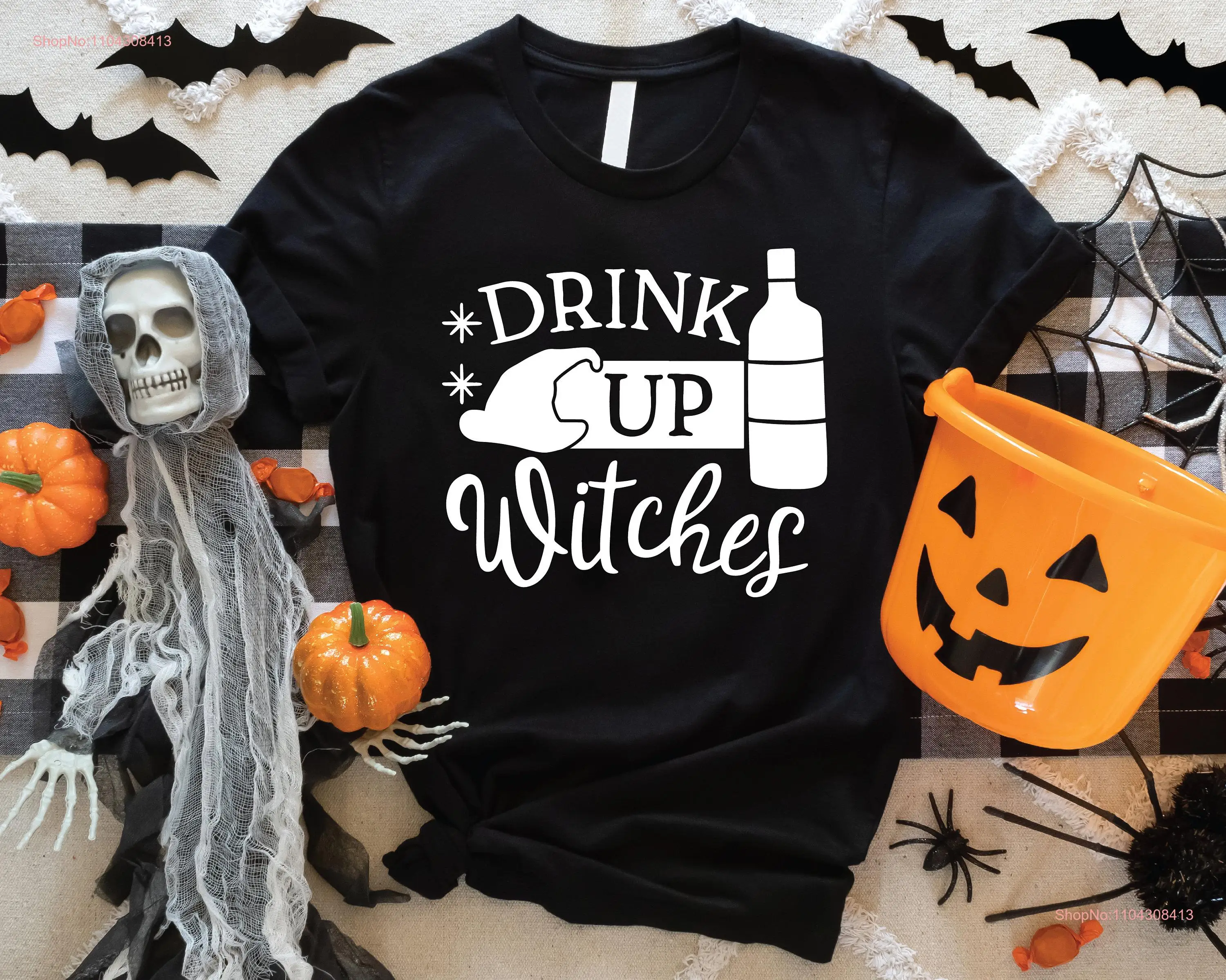 Футболка Drink Up Witches на Хэллоуин забавная семейная вечеринка с длинными или