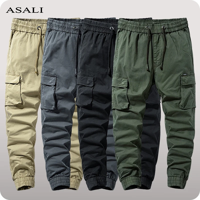 

Men's Casual Cargo Pants Multi Pockets Military Oversize Tactical Pants Male Outwear 2022 Autumn Men Cotton Trousers Sweatpants
