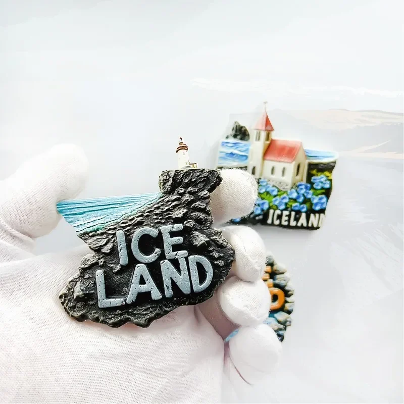 Наклейки на холодильник в Исландии черные пляжные дорожные сувениры настенные