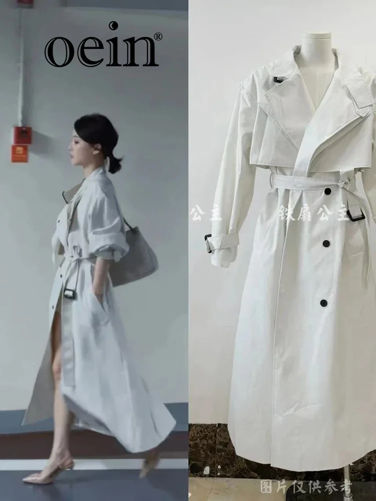 Осенняя льняная простая и высококачественная ветровка [oein] для прогулок павильон