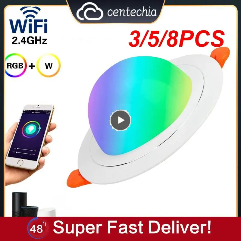 

3/5/8PCS Ac85-265v Wifi Led Lamp Rgbw Change Dimming Spot 7w Wifi Led Lamp Timing Rgbw Compatible With Alexa Google Home